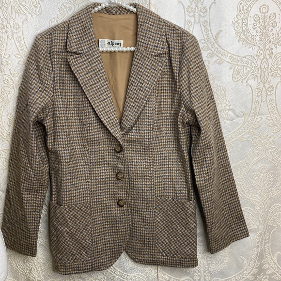 Vintage Jackets & Blazers - Vintage wool houndstooth jacket